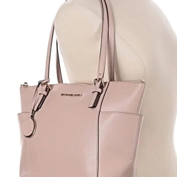 Michael Kors Charlotte Large Saffiano Leather Top-Zip Tote